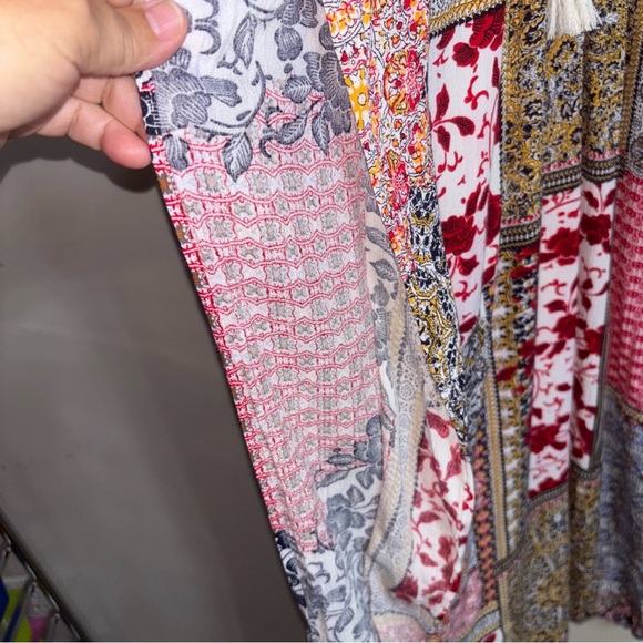 Gigio Women’s Medium Bohemian Patchwork Kaftan Coverup Maxi Boho Festival Beachy - Picture 8 of 11